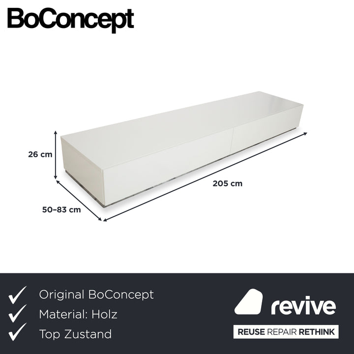 BoConcept Lugano Holz Sideboard Weiß Chrom TV-Board Lowboard