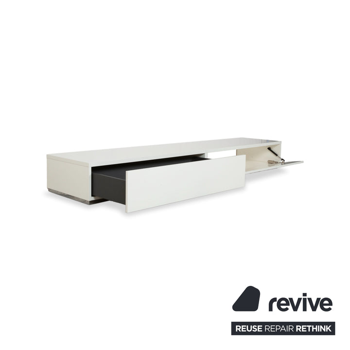 BoConcept Lugano Enfilade en bois Blanc Chromé Meuble TV Meuble bas