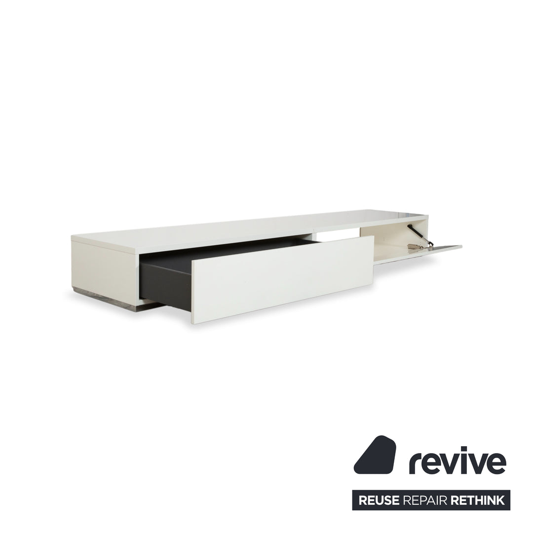 BoConcept Lugano Holz Sideboard Weiß Chrom TV-Board Lowboard
