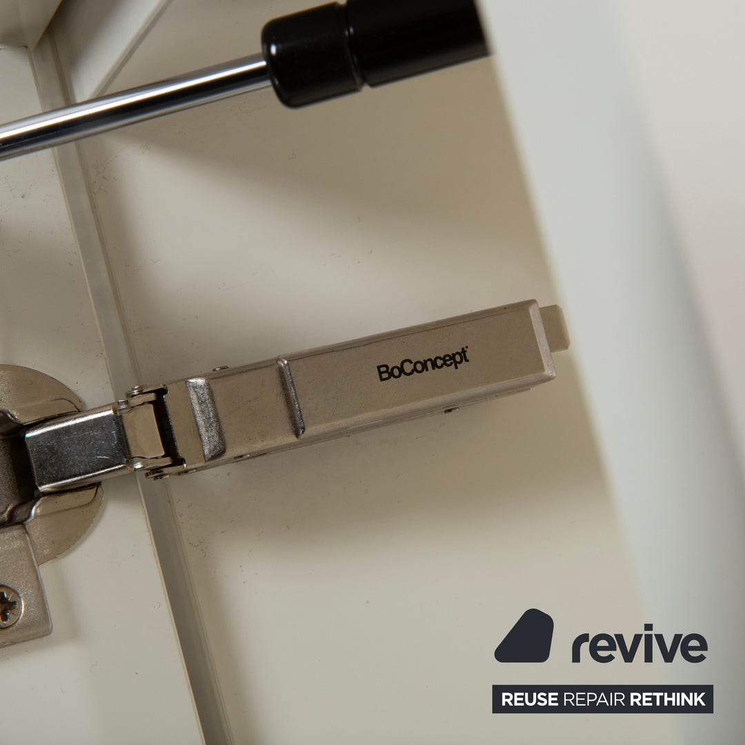 BoConcept Lugano Enfilade en bois Blanc Chromé Meuble TV Meuble bas