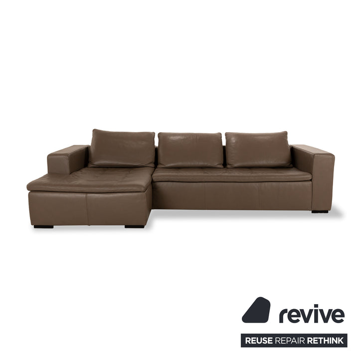 BoConcept Mezzo Leder Ecksofa Braun Grau Recamiere Links Sofa Couch