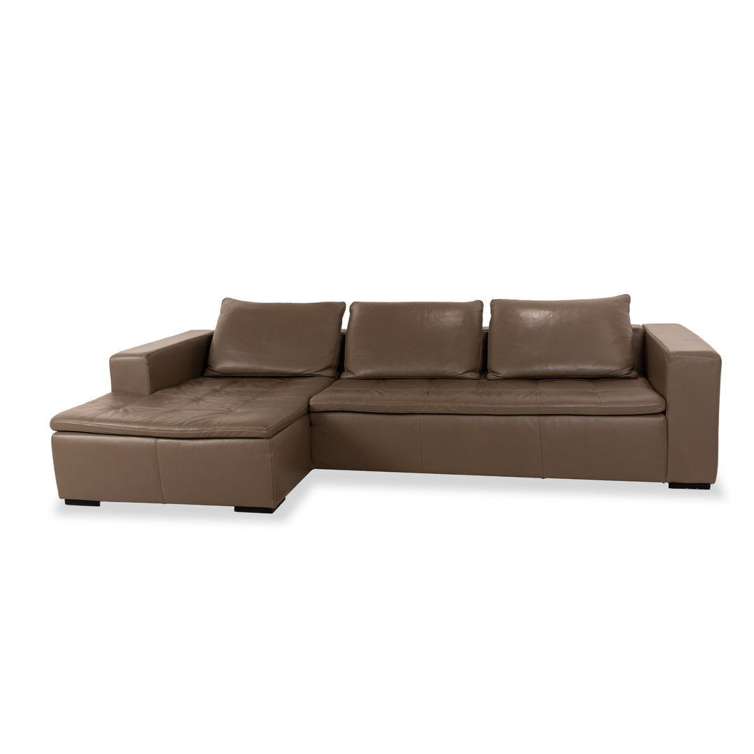 BoConcept Mezzo Leder Ecksofa Braun Grau Recamiere Links Sofa Couch