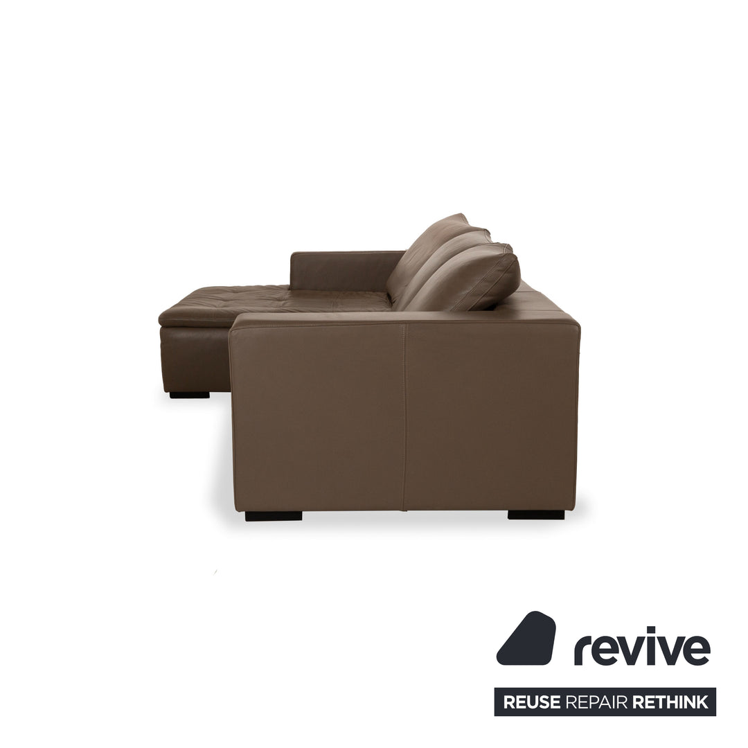 BoConcept Mezzo Canapé d'angle en cuir marron gris Récamière gauche