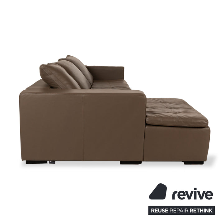 BoConcept Mezzo Leder Ecksofa Braun Grau Recamiere Links Sofa Couch