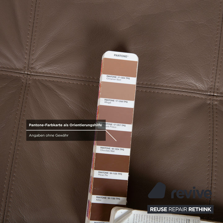 BoConcept Mezzo Leder Hocker Grau Braun Taupe Ottoman