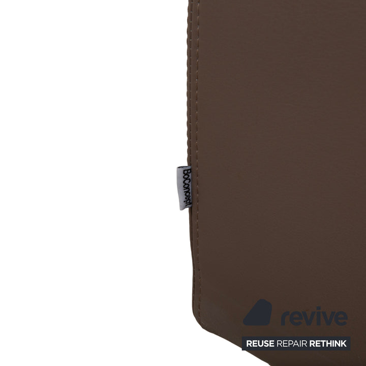 BoConcept Mezzo Leder Hocker Grau Braun Taupe Ottoman