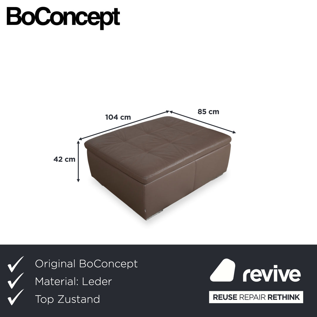 BoConcept Mezzo Leder Hocker Grau Braun Taupe Ottoman