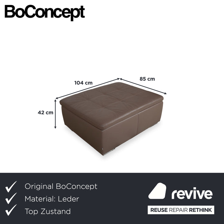 BoConcept Mezzo Leder Hocker Grau Braun Taupe Ottoman