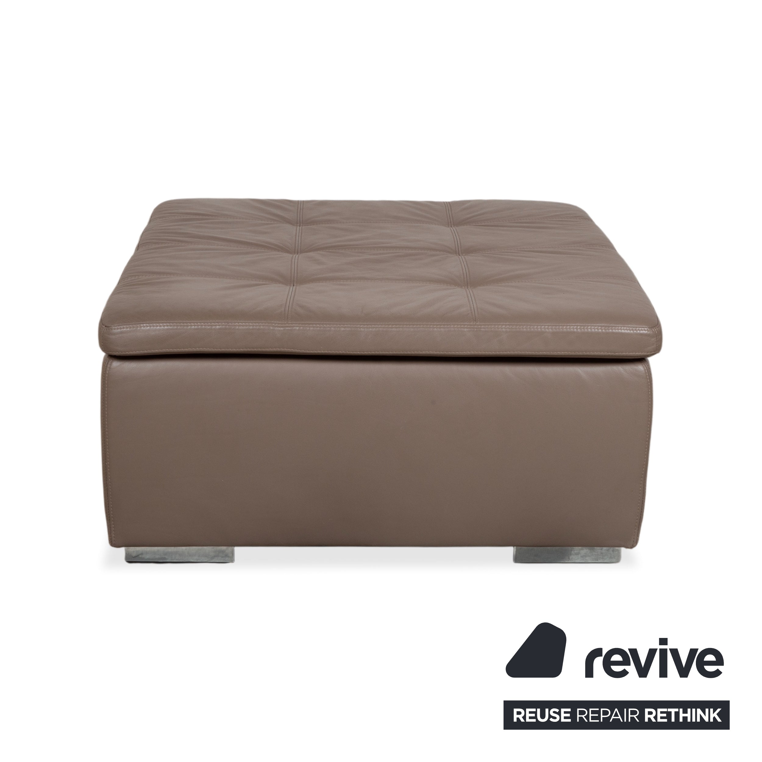 BoConcept Mezzo Leder Hocker Grau Braun Taupe Ottoman