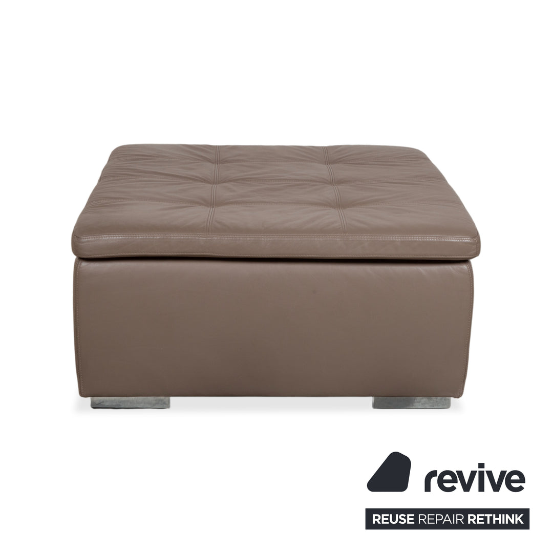 BoConcept Mezzo Leder Hocker Grau Braun Taupe Ottoman