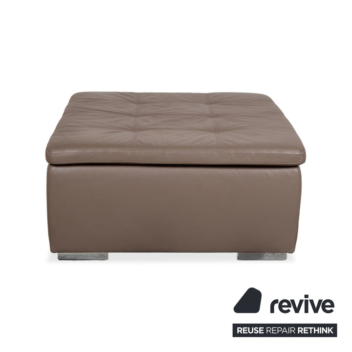 BoConcept Mezzo Leder Hocker Grau Braun Taupe Ottoman