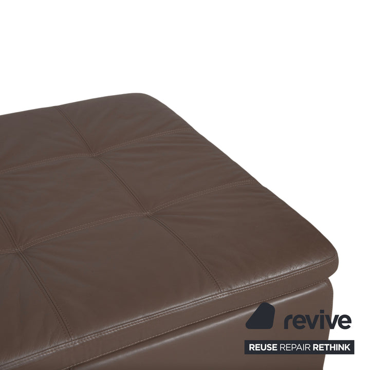 BoConcept Mezzo Leder Hocker Grau Braun Taupe Ottoman