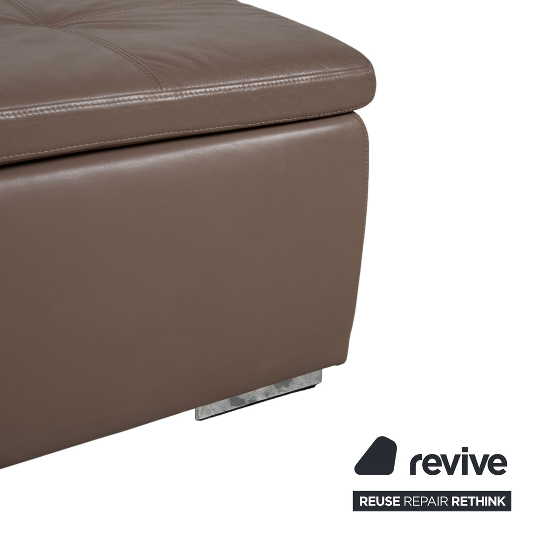 BoConcept Mezzo Leder Hocker Grau Braun Taupe Ottoman