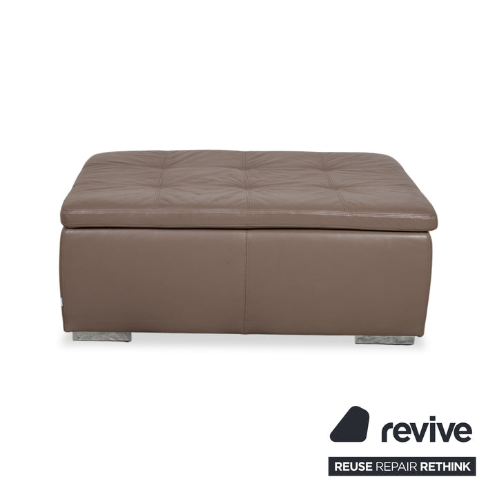 BoConcept Mezzo Leder Hocker Grau Braun Taupe Ottoman