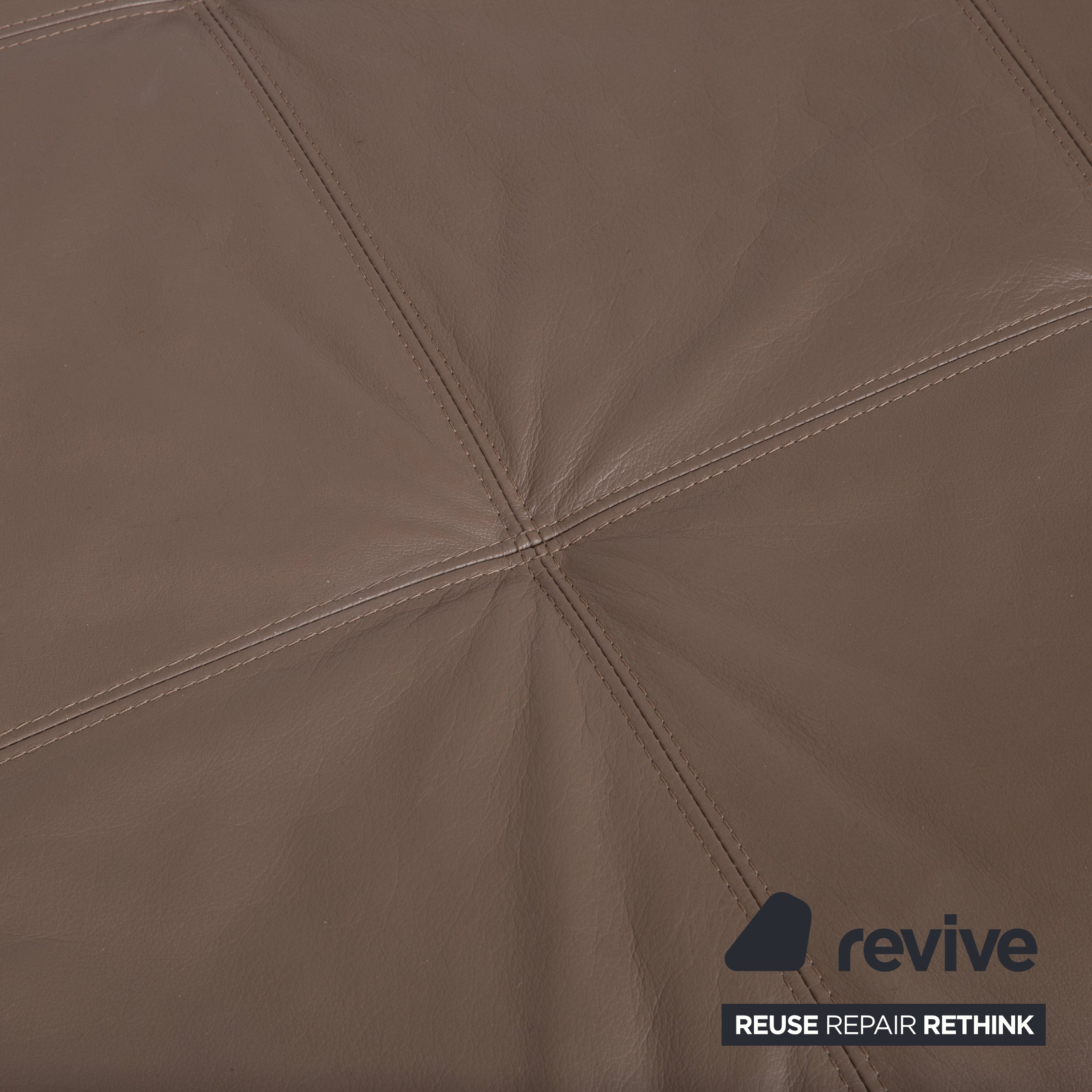 BoConcept Mezzo Leder Hocker Grau Braun Taupe Ottoman