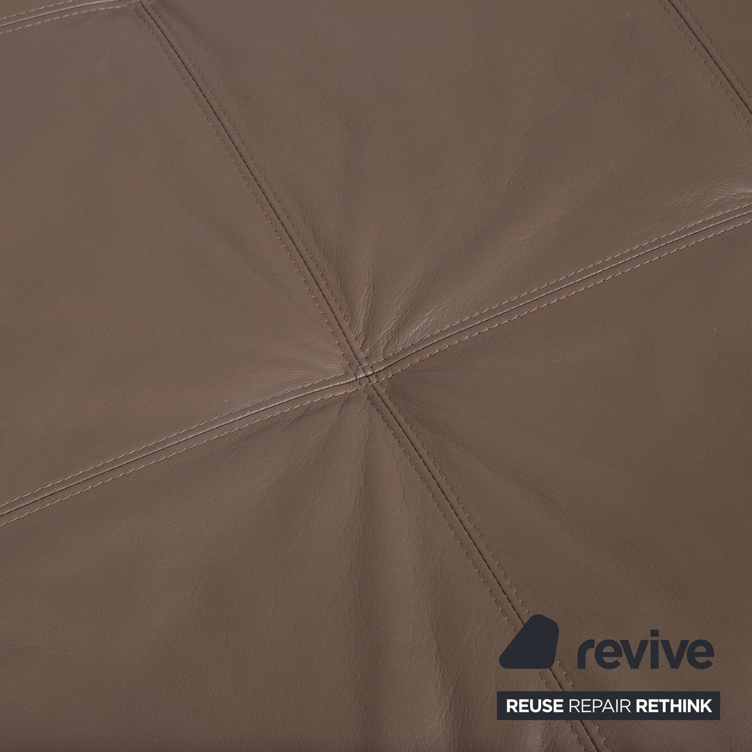BoConcept Mezzo Leder Hocker Grau Braun Taupe Ottoman