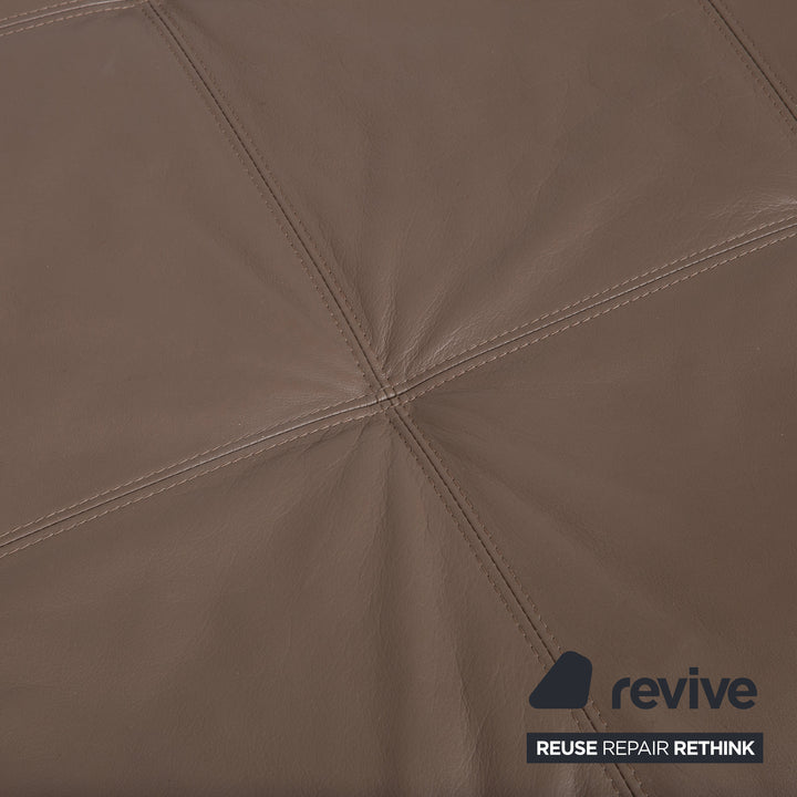 BoConcept Mezzo Leder Hocker Grau Braun Taupe Ottoman