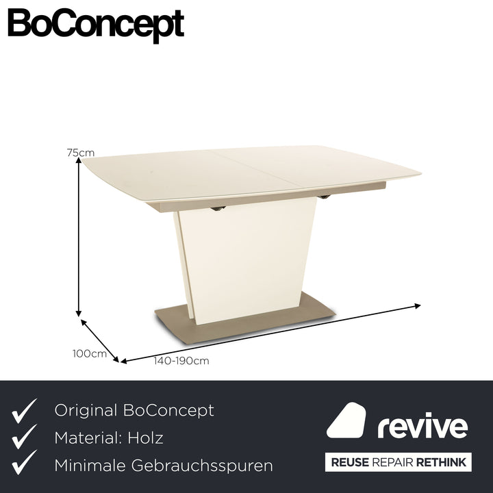 BoConcept Milano wooden dining table white extendable 140/190 x 75 x 100