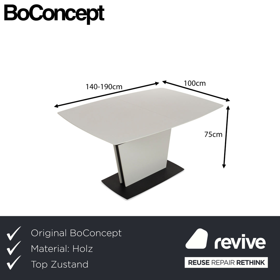 BoConcept Milano table à manger en bois blanc fonction extensible