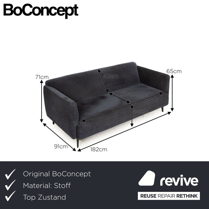 BoConcept Modena Stoff Dreisitzer Blau Sofa Couch