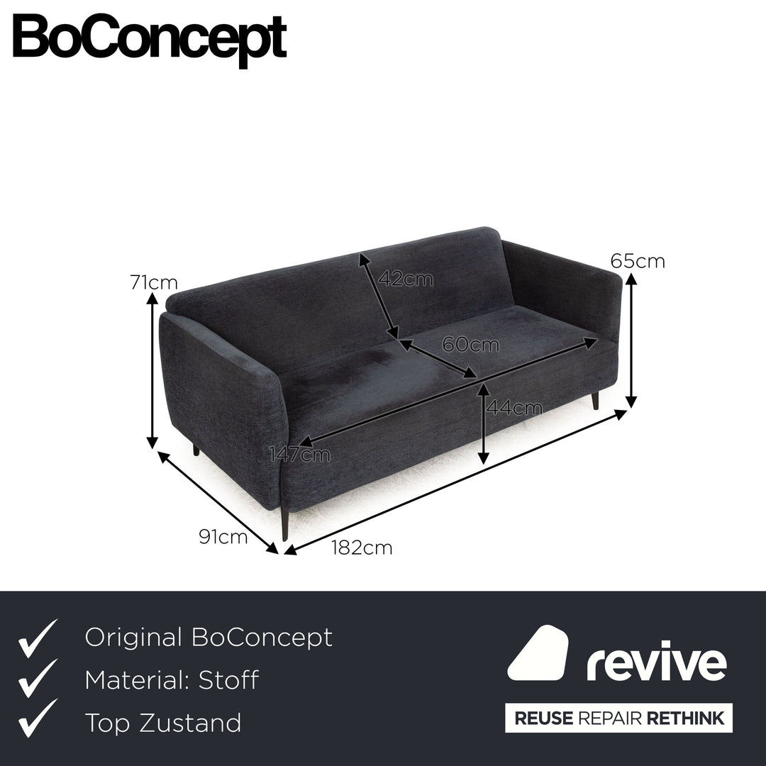 BoConcept Modena Canapé trois places en tissu bleu