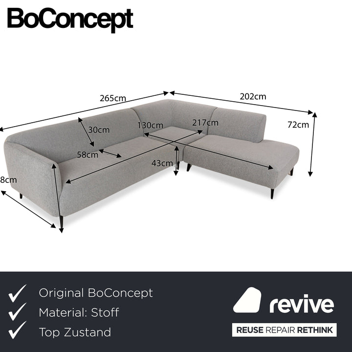 BoConcept Modena Fabric Corner Sofa Gray Sofa Couch