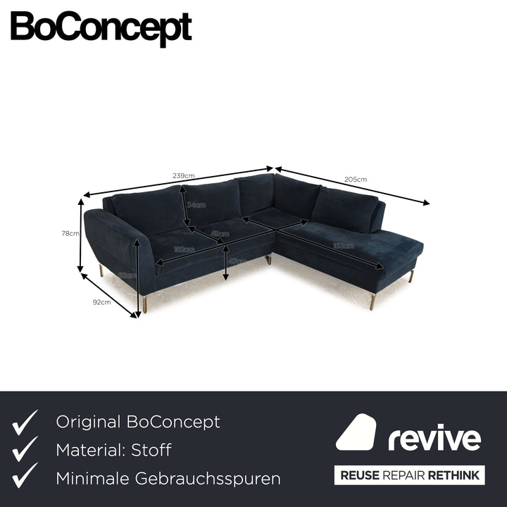 BoConcept Monaco Stoff Ecksofa Blau Sofa Couch