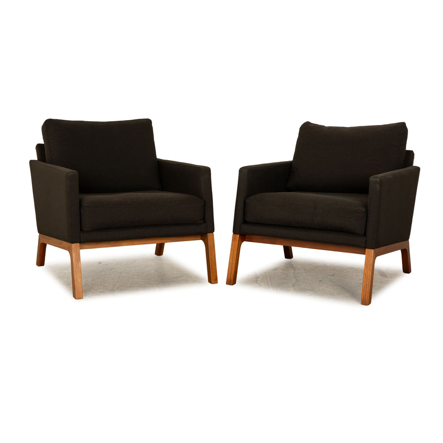 BoConcept Monte fabric armchair set grey 2x armchairs