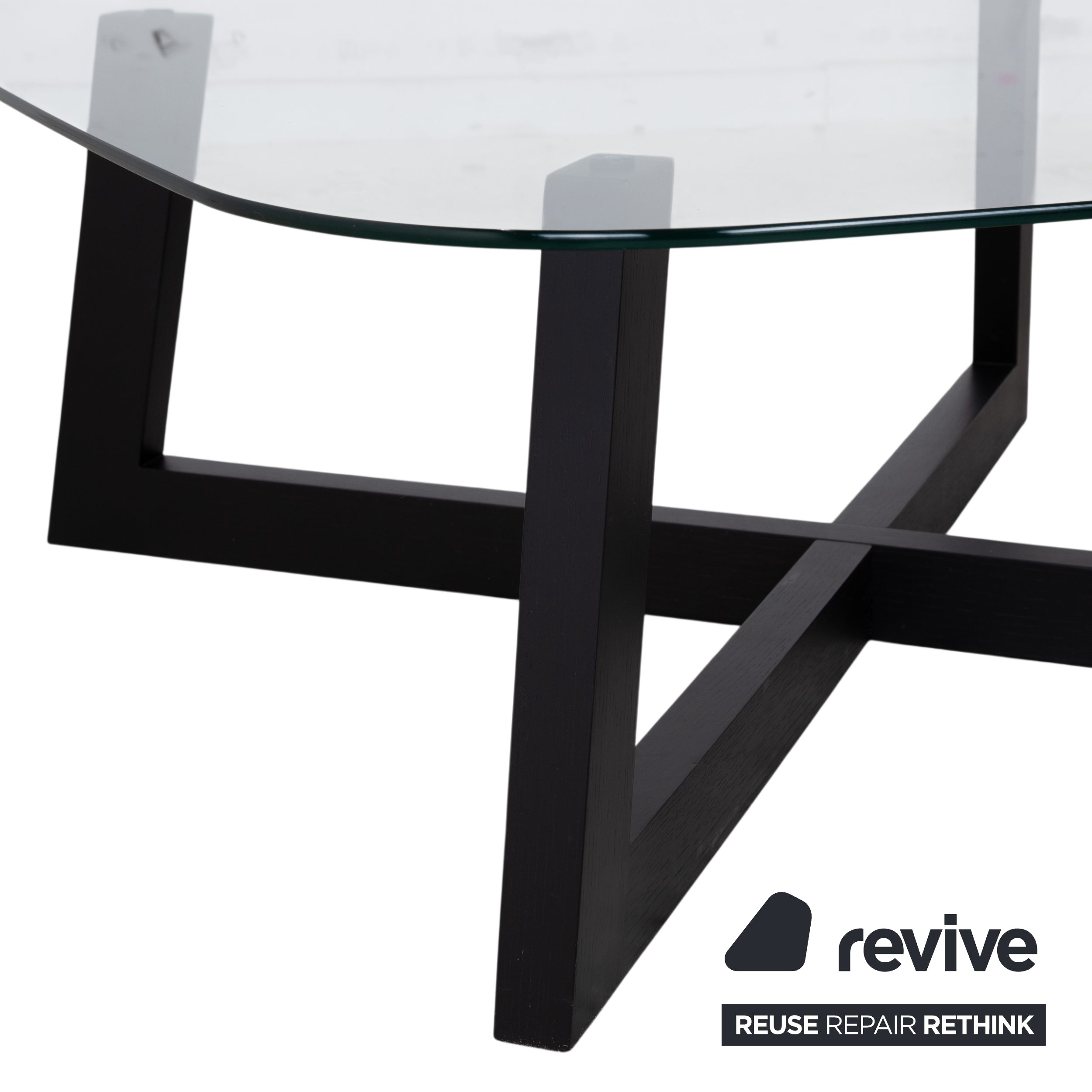 BoConcept Occa Couchtisch Glas Transparent Schwarz Gestell