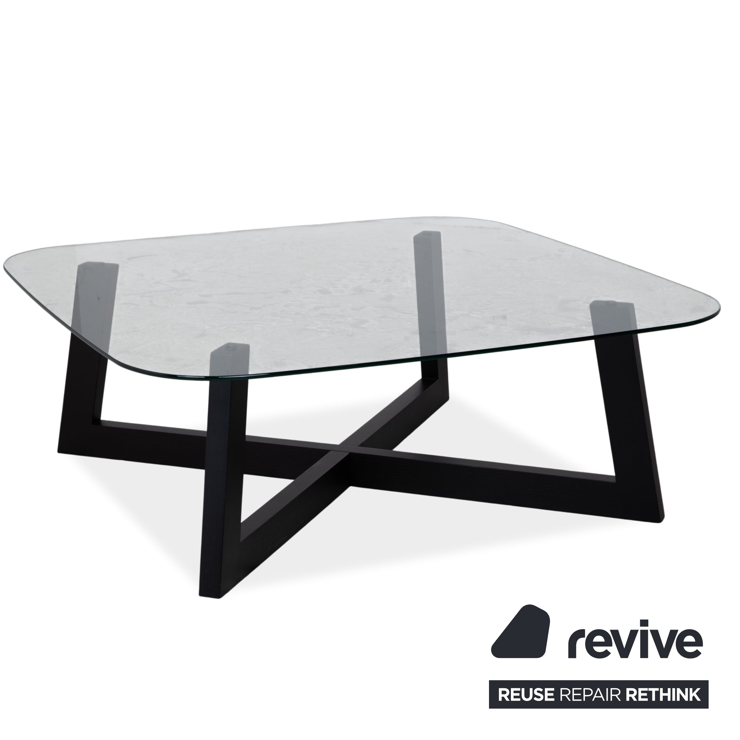 BoConcept Occa Couchtisch Glas Transparent Schwarz Gestell
