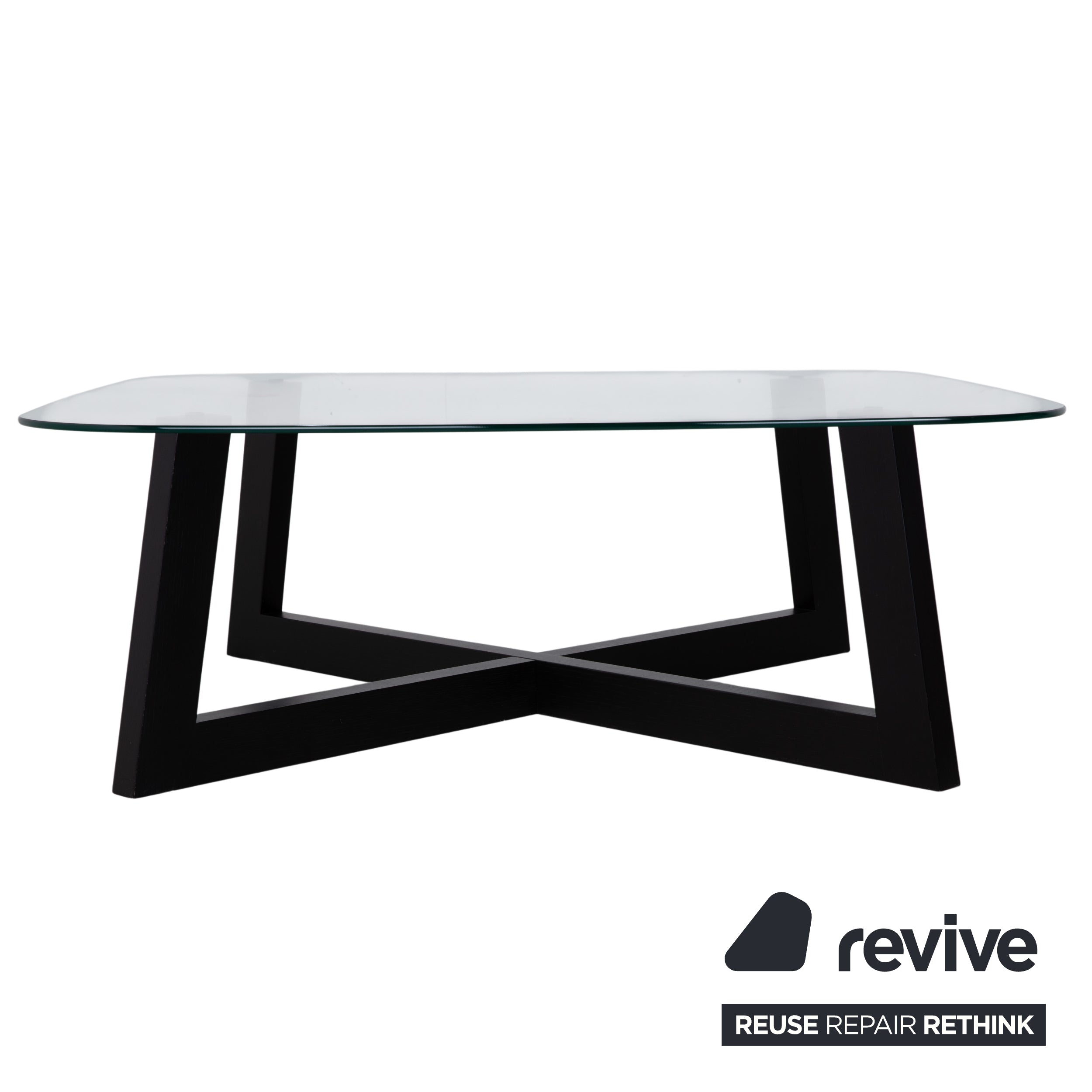 BoConcept Occa Couchtisch Glas Transparent Schwarz Gestell