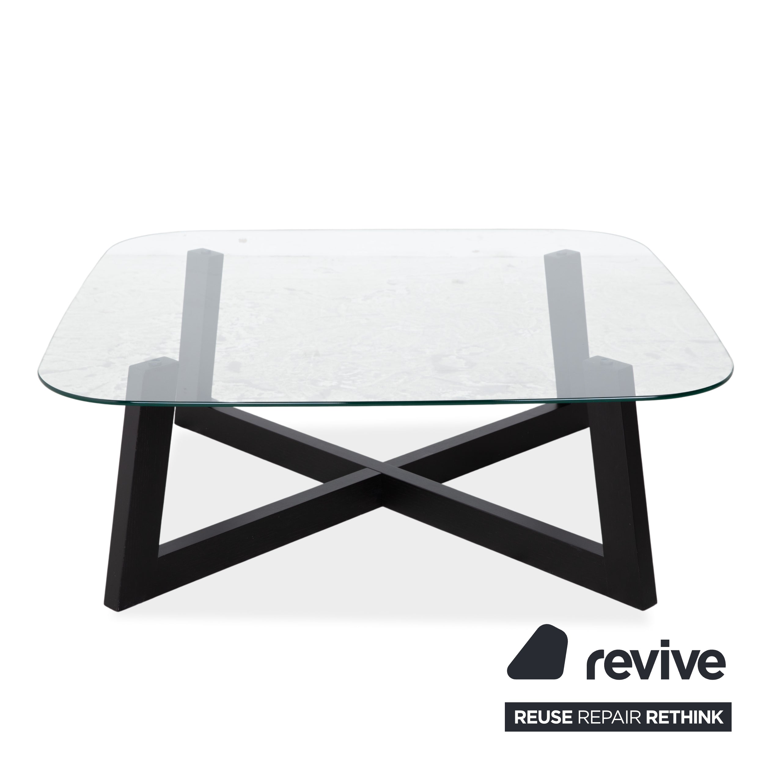 BoConcept Occa Couchtisch Glas Transparent Schwarz Gestell