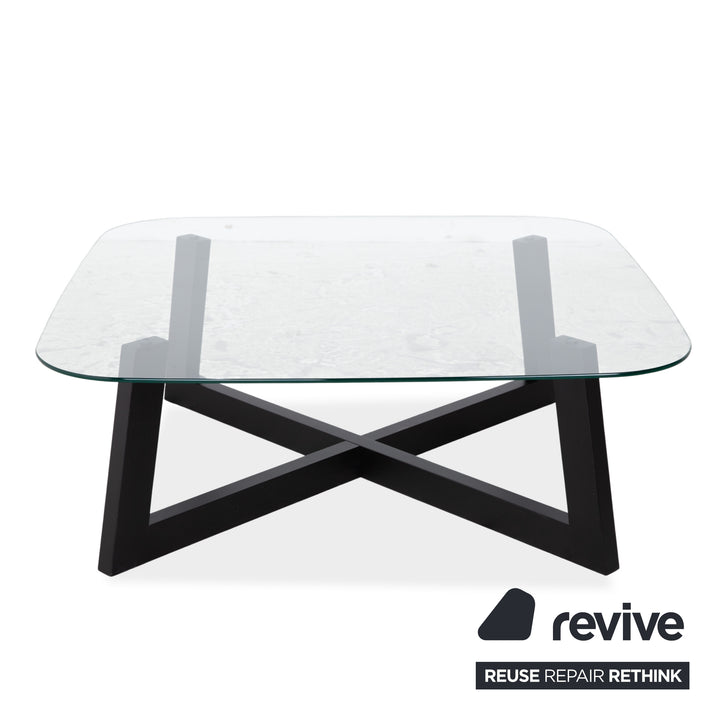 BoConcept Occa Couchtisch Glas Transparent Schwarz Gestell