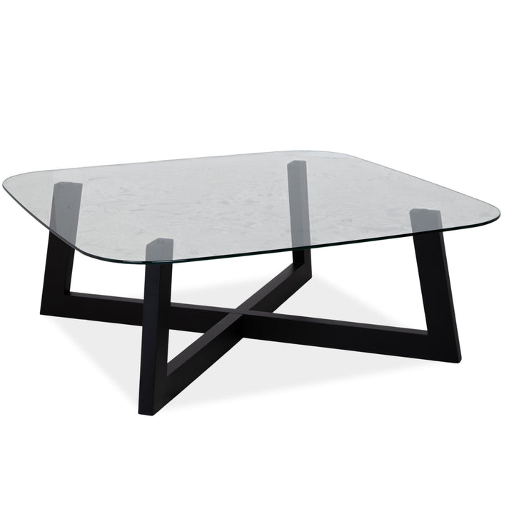 BoConcept Occa Couchtisch Glas Transparent Schwarz Gestell