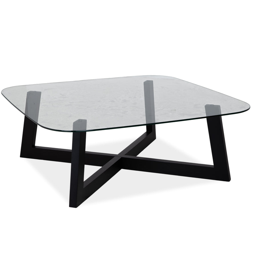 BoConcept Occa Couchtisch Glas Transparent Schwarz Gestell