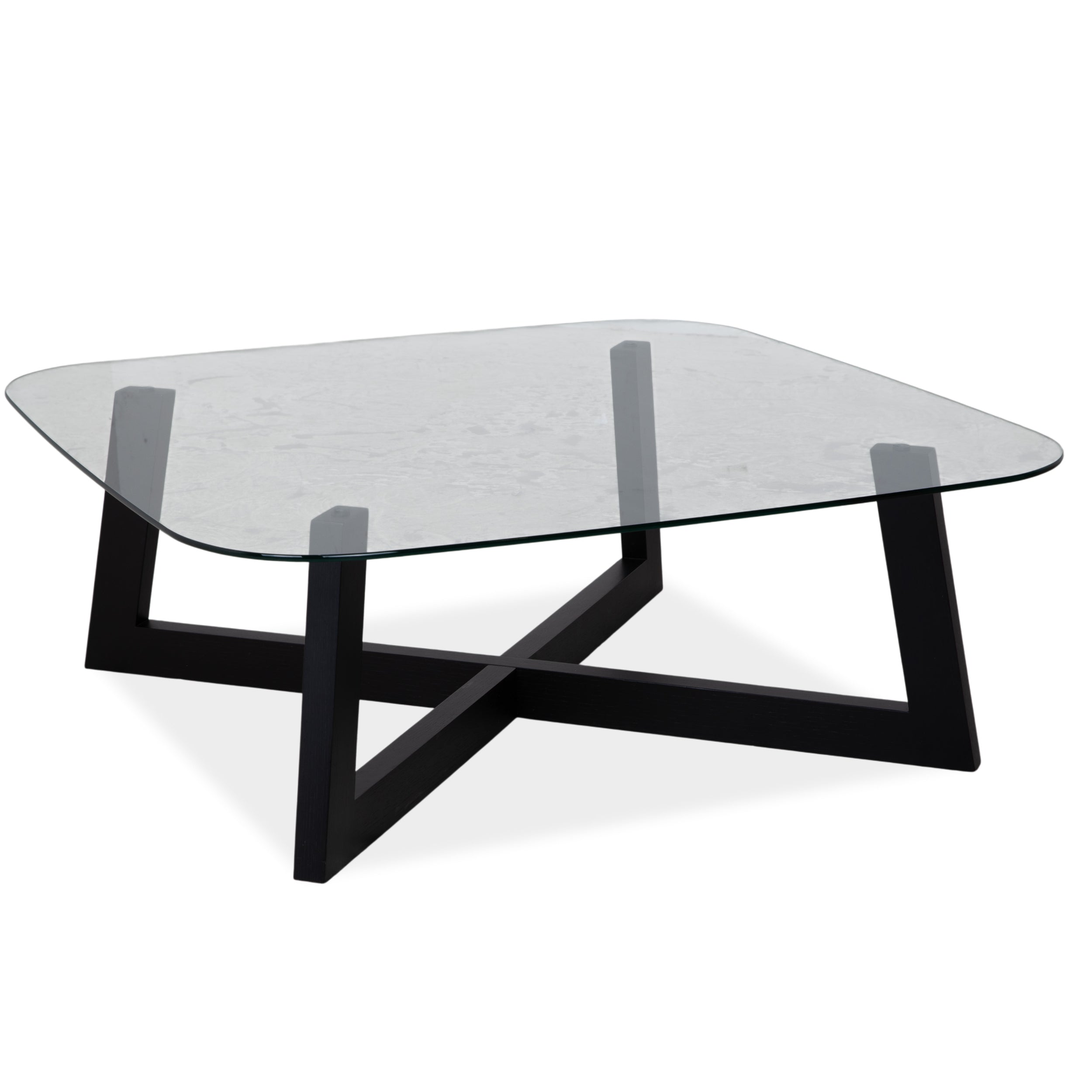 BoConcept Occa Couchtisch Glas Transparent Schwarz Gestell