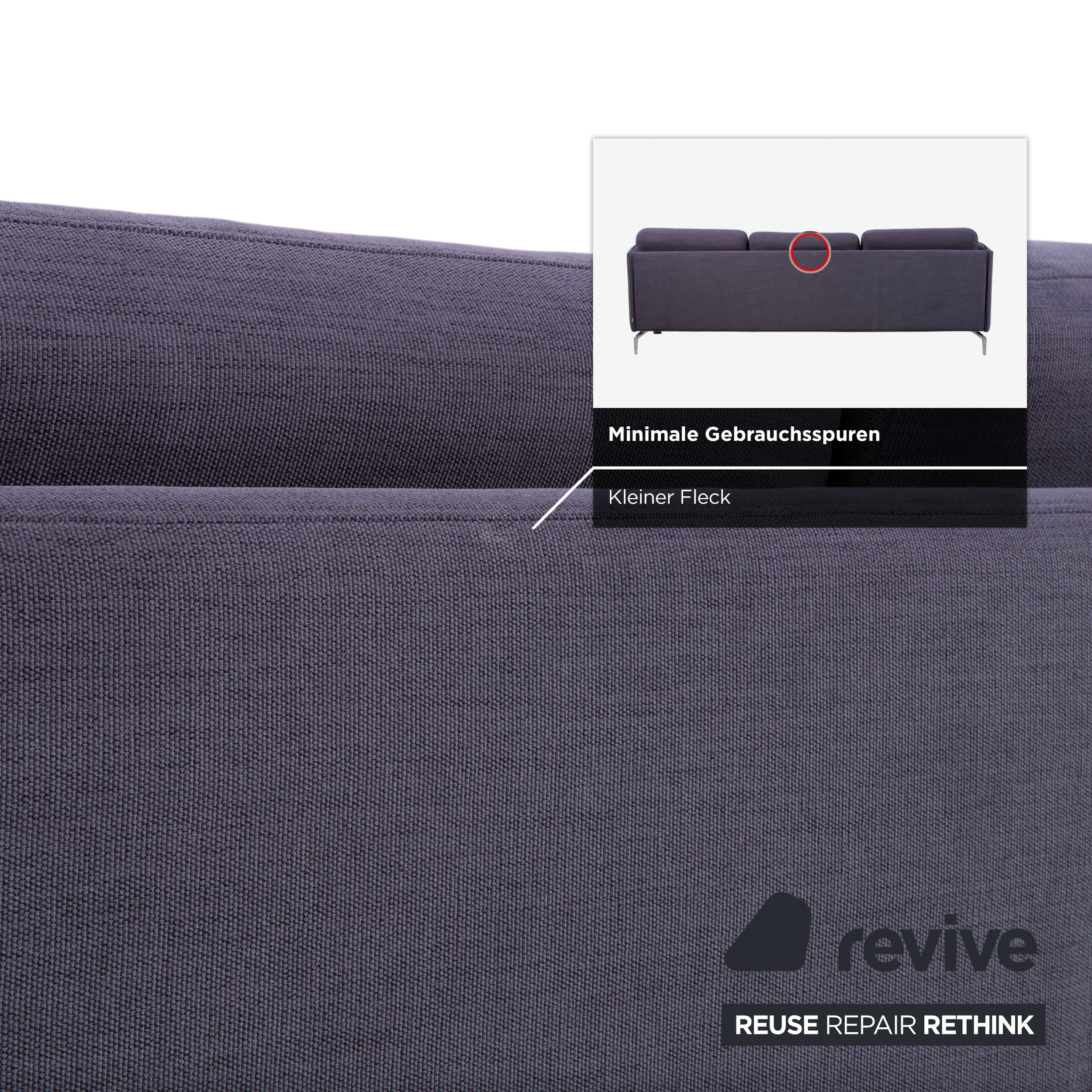 BoConcept Osaka Stoff Ecksofa Blau Lila Aubergine Sofa Couch