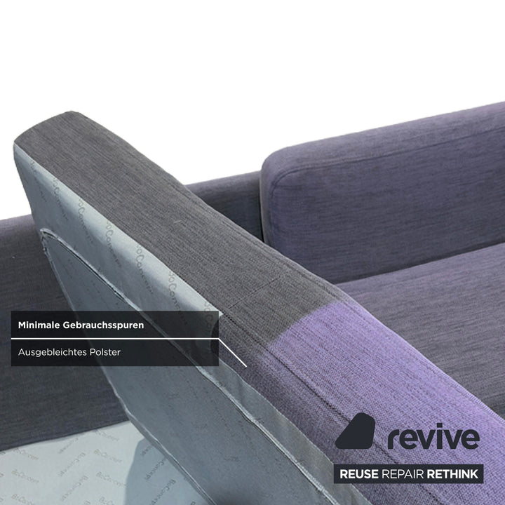 BoConcept Osaka Stoff Ecksofa Grau Lila Aubergine Sofa Couch