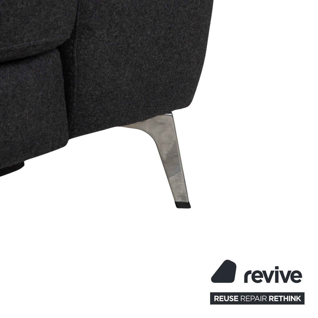 BoConcept Pravo Fabric Two-Seater Sofa Dark Grey Couch with Electric Function