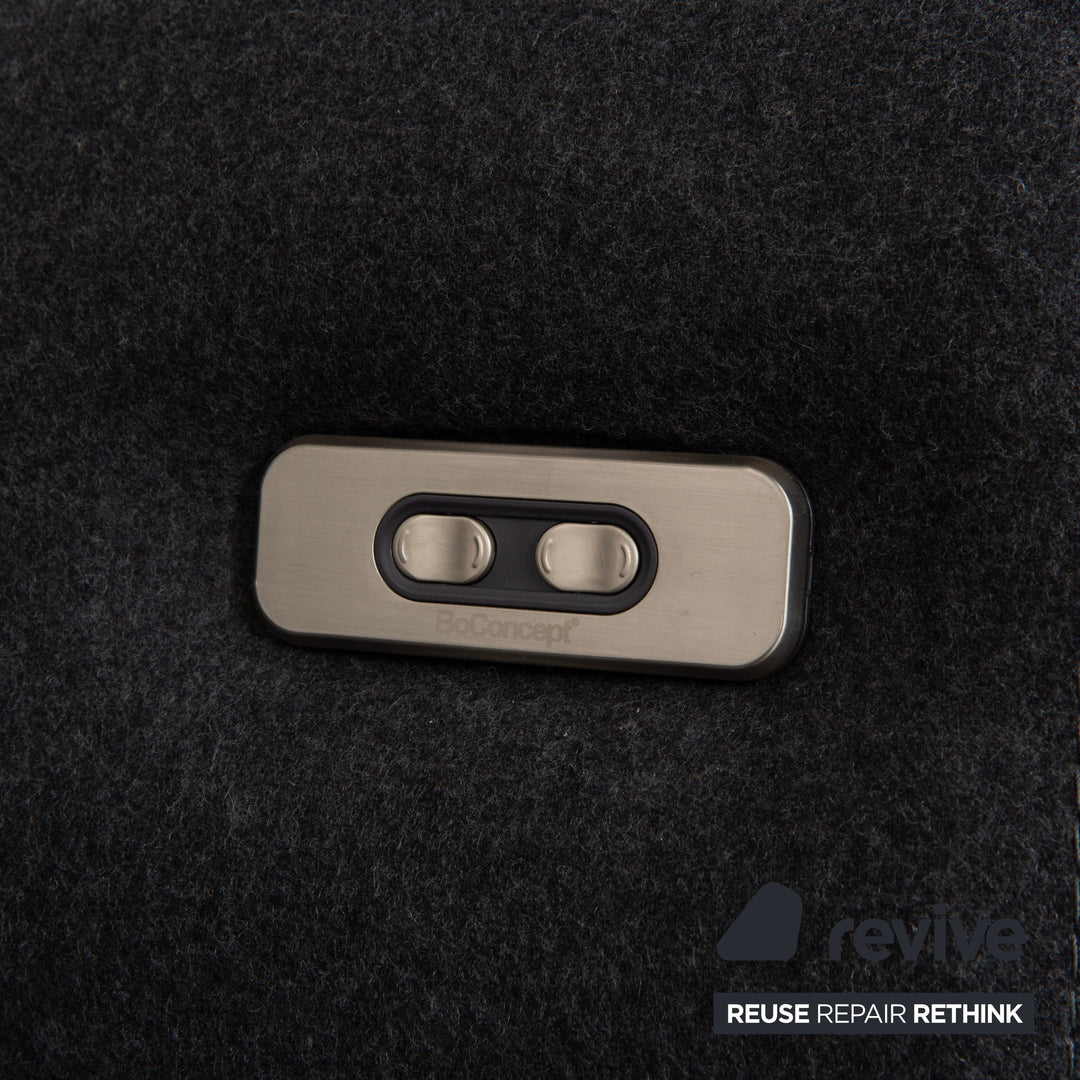 Canapé deux places BoConcept Pravo en tissu gris foncé avec fonction électrique