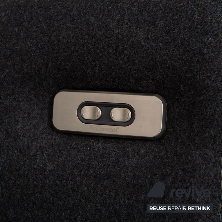 BoConcept Pravo Fabric Two-Seater Sofa Dark Grey Couch with Electric Function