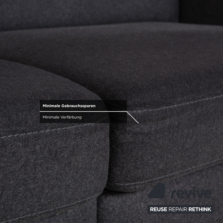 BoConcept Pravo Fabric Two-Seater Sofa Dark Grey Couch with Electric Function