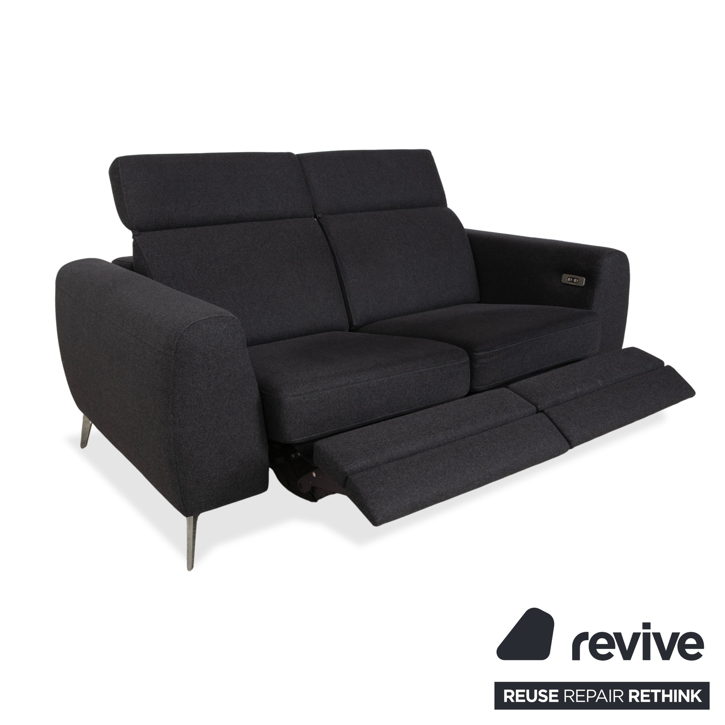 BoConcept Pravo Stoff Zweisitzer Dunkelgrau Sofa Couch elektrische Funktion
