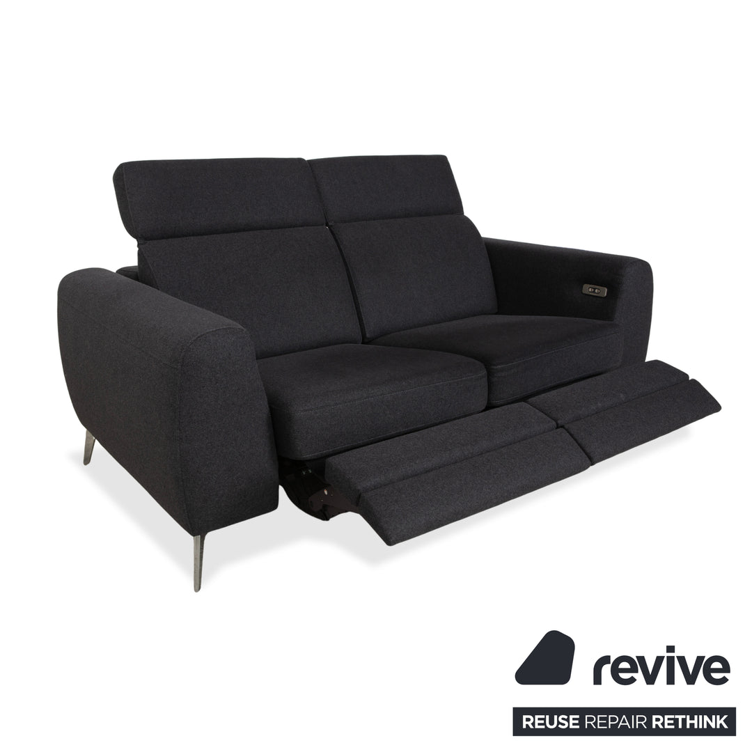 BoConcept Pravo Fabric Two-Seater Sofa Dark Grey Couch with Electric Function