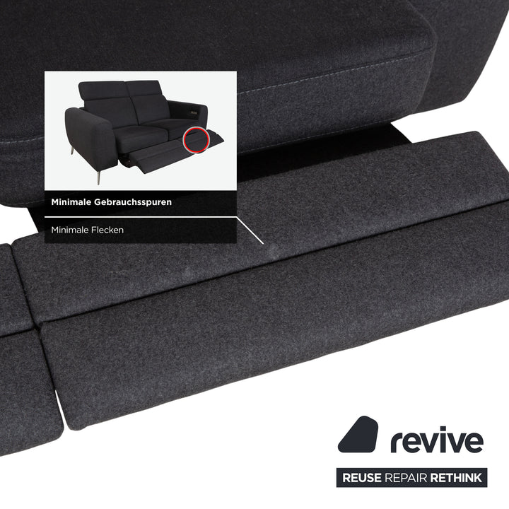 BoConcept Pravo Fabric Two-Seater Sofa Dark Grey Couch with Electric Function