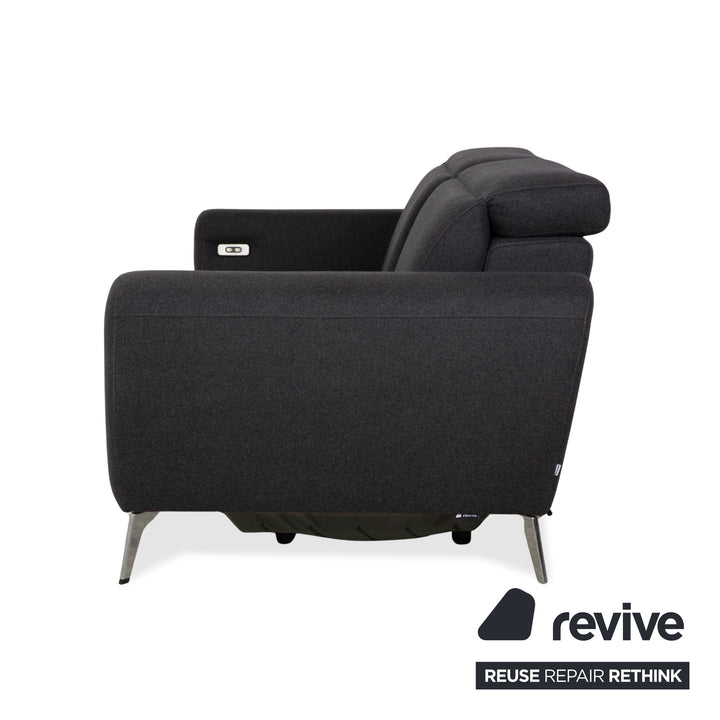 BoConcept Pravo Fabric Two-Seater Sofa Dark Grey Couch with Electric Function