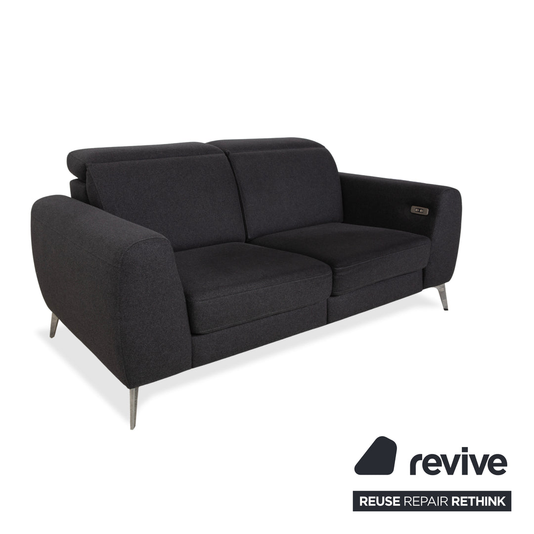 BoConcept Pravo Fabric Two-Seater Sofa Dark Grey Couch with Electric Function
