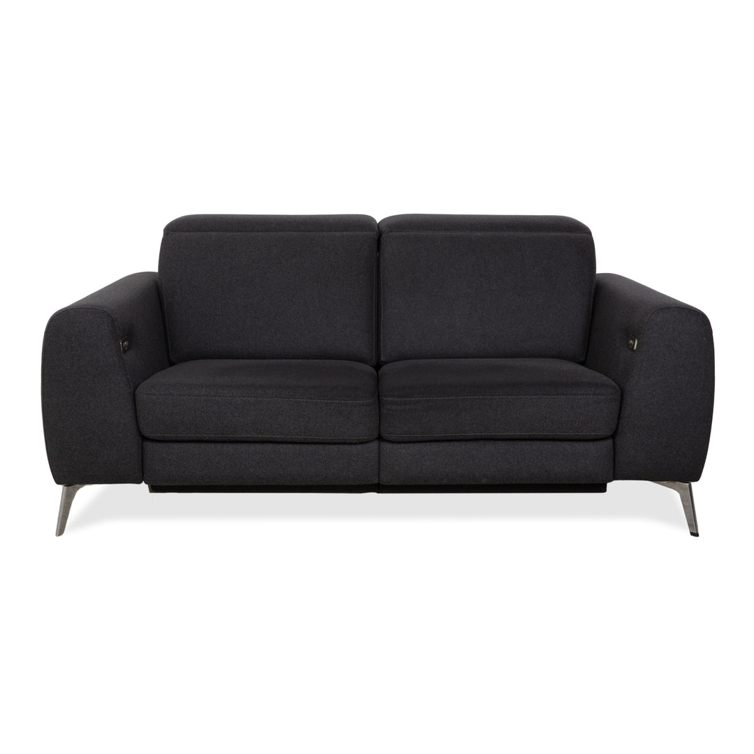 BoConcept Pravo Fabric Two-Seater Sofa Dark Grey Couch with Electric Function