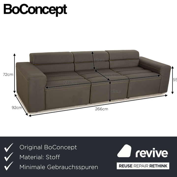 BoConcept Smartville Stoff Dreisitzer Grau Sofa Couch