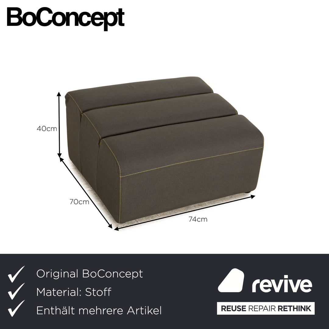 BoConcept Smartville Stoff Sofa Garnitur Grau Dreisitzer Hocker Sofa Couch